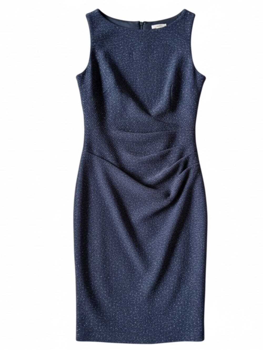 ELIZA J midnight blue glitter bodycon below knee evening party dress size 12